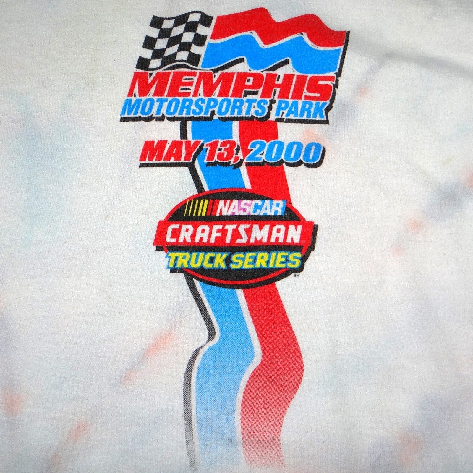Rare VTG NASCAR Red White Blue Tie-Dye 2000 Craftsman Truck Series T-Shirt XL