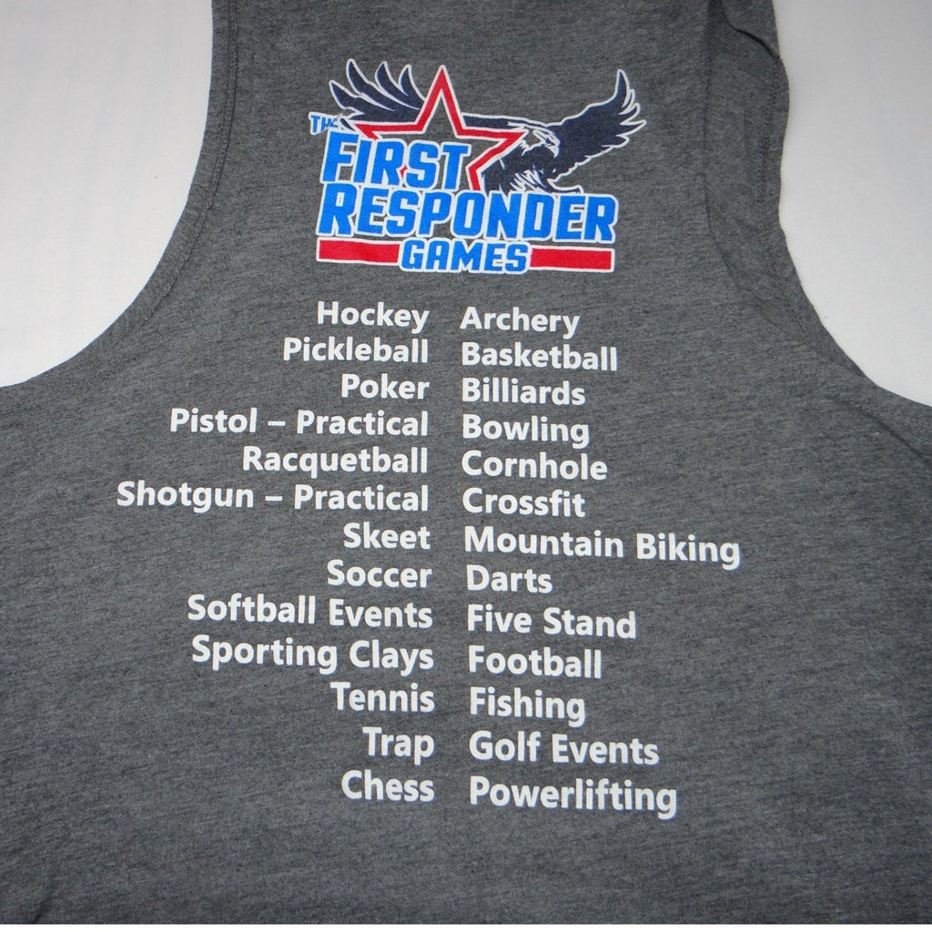 First Responder Games Eagle Flag Tank Top Women's Large Gray