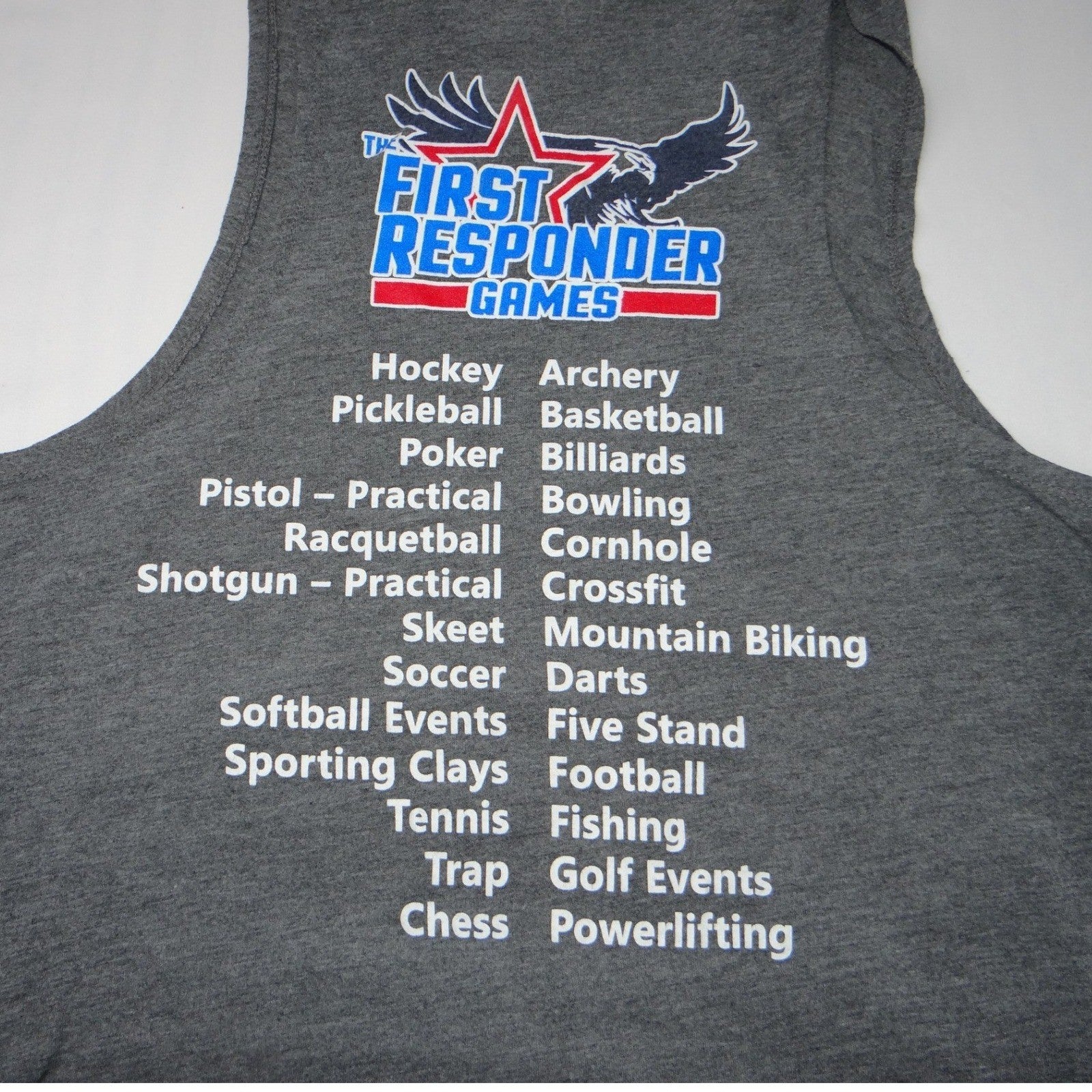 First Responder Games Eagle Flag Tank Top Women's Large Gray