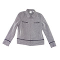 Emma James Petite Grey Textured Zip-Up Jacket Liz Claiborne Size P
