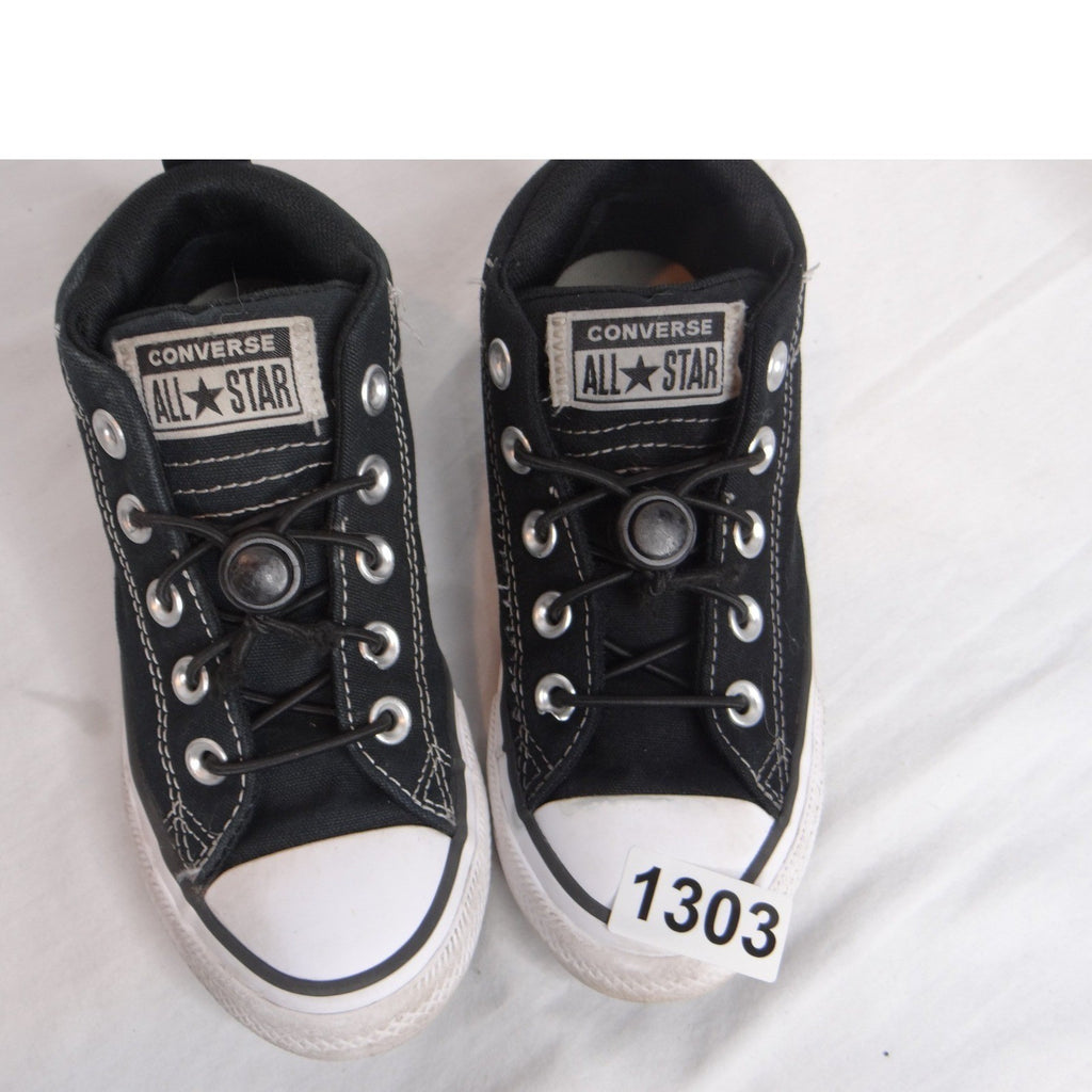 Converse Chuck Taylor All Star Mid Top Black Canvas Youth Shoes Size 13