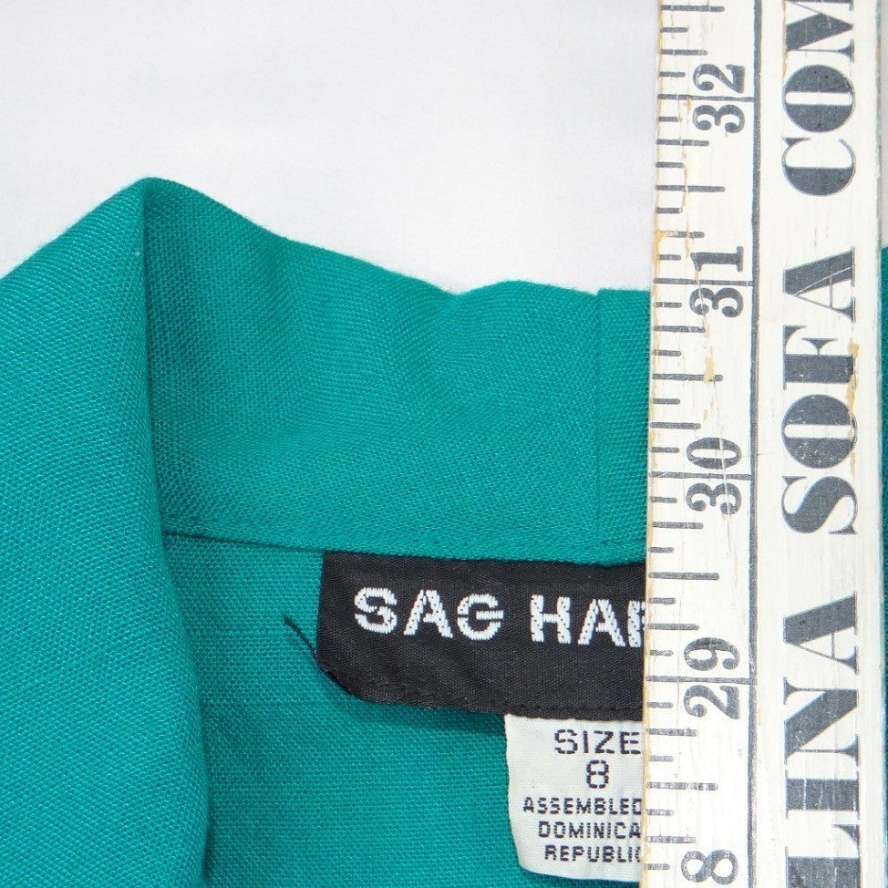 Sag Harbor Vintage Teal Green Blazer and Pleated Shorts Set Womens Large 90s