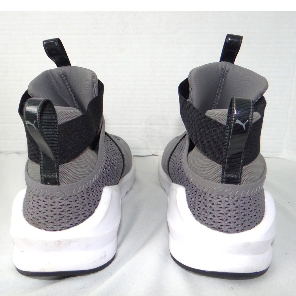Puma Fierce Core Kids High Top Sneakers Grey Black Slip On Size 5.5Y