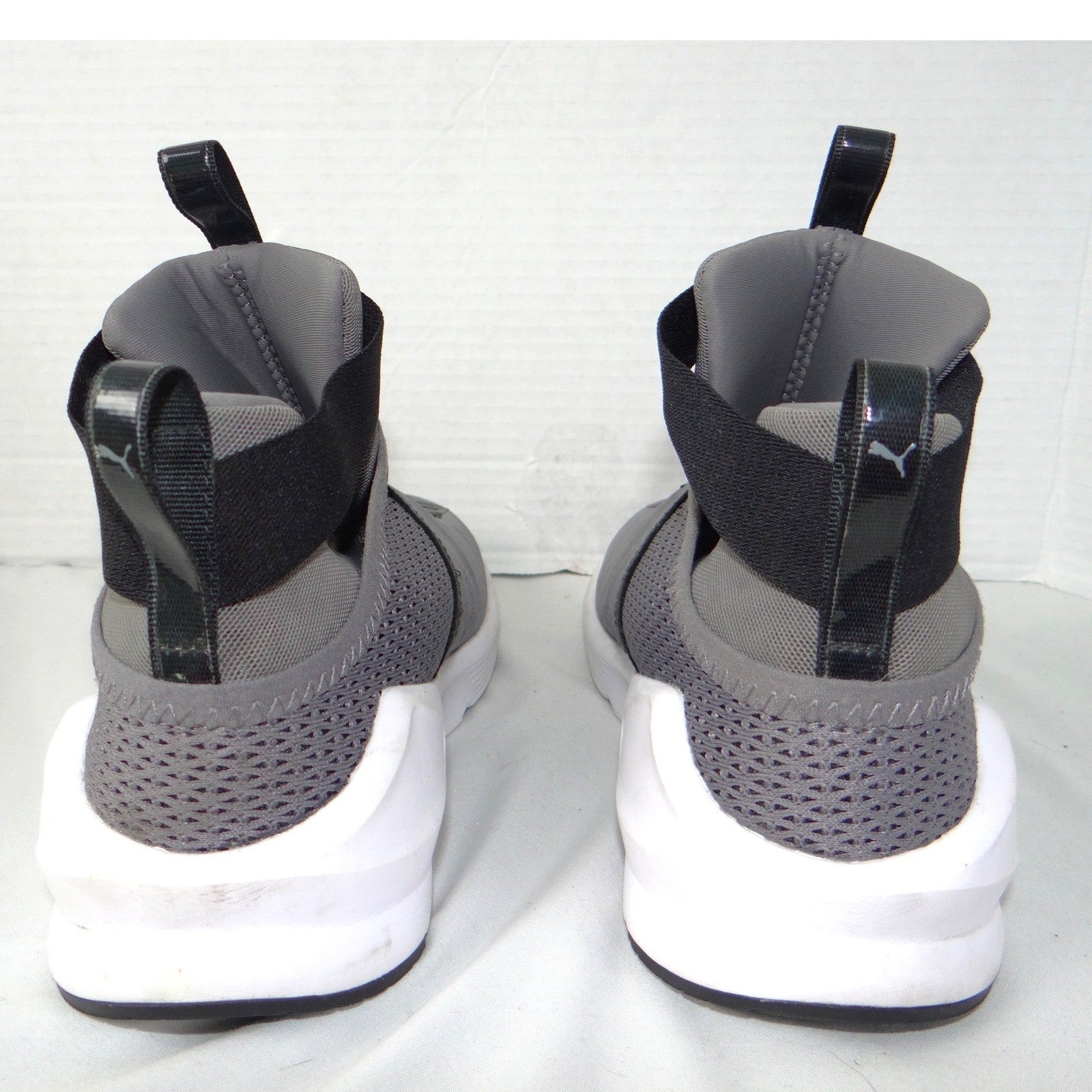 Puma Fierce Core Kids High Top Sneakers Grey Black Slip On Size 5.5Y