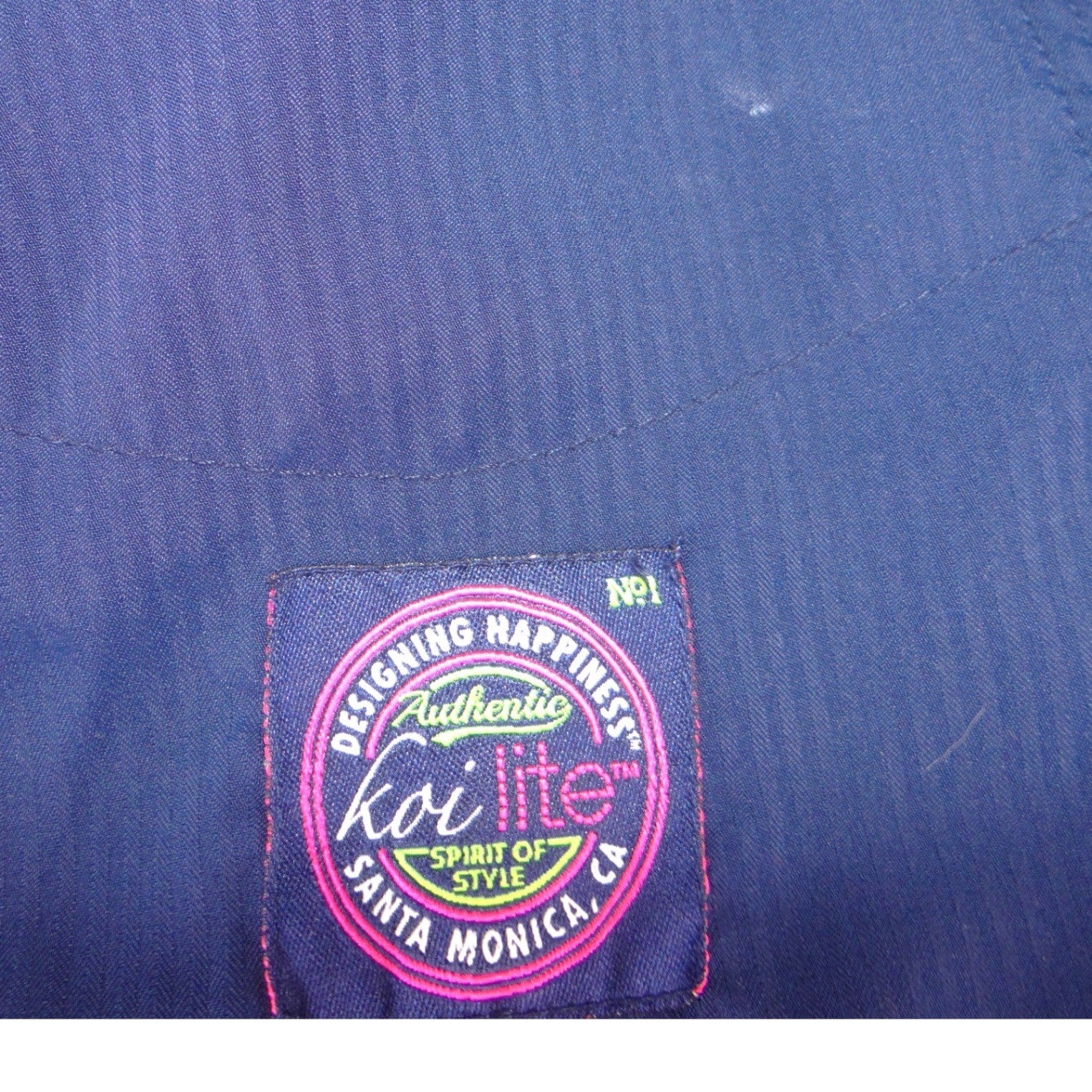 Koi Lite Peace Navy Blue Slim Fit Scrub Pants Womens Medium 721 Drawstring Cargo