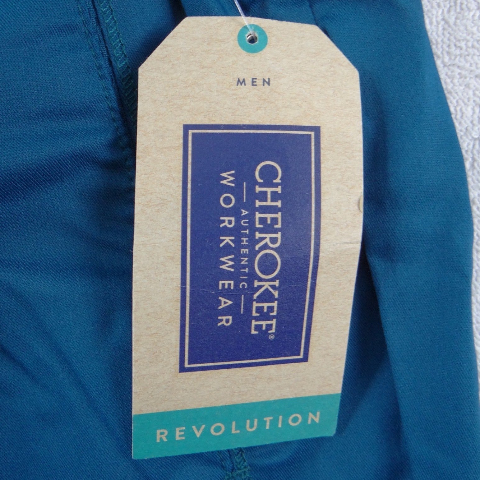 Cherokee Workwear Revolution Mens Scrub Pants Caribbean Blue Small Short