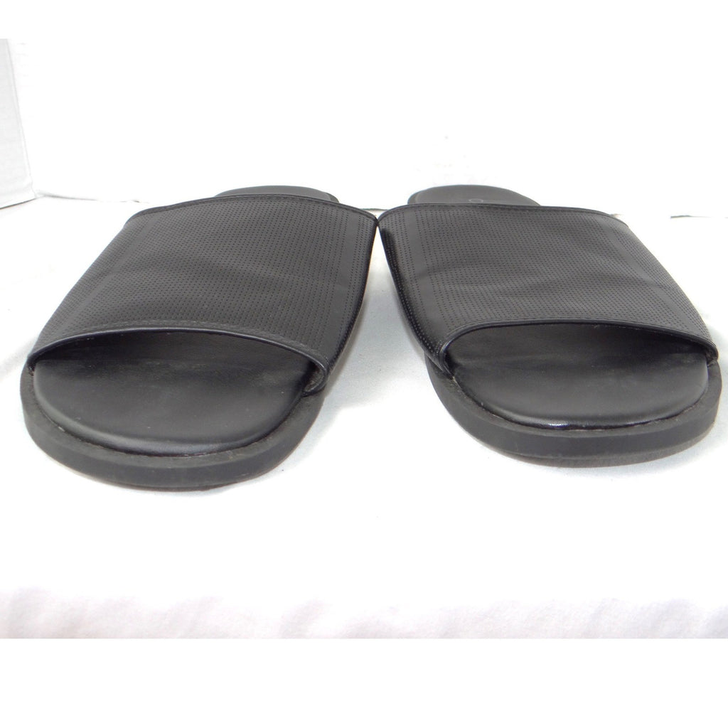 Calvin Klein Mens Black Micro Perforated Slide Sandals Size 12 US 46 EUR