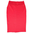 Thalia Sodi Womens Red Stretch Knit Pencil Midi Skirt Size Small High Waist Slit