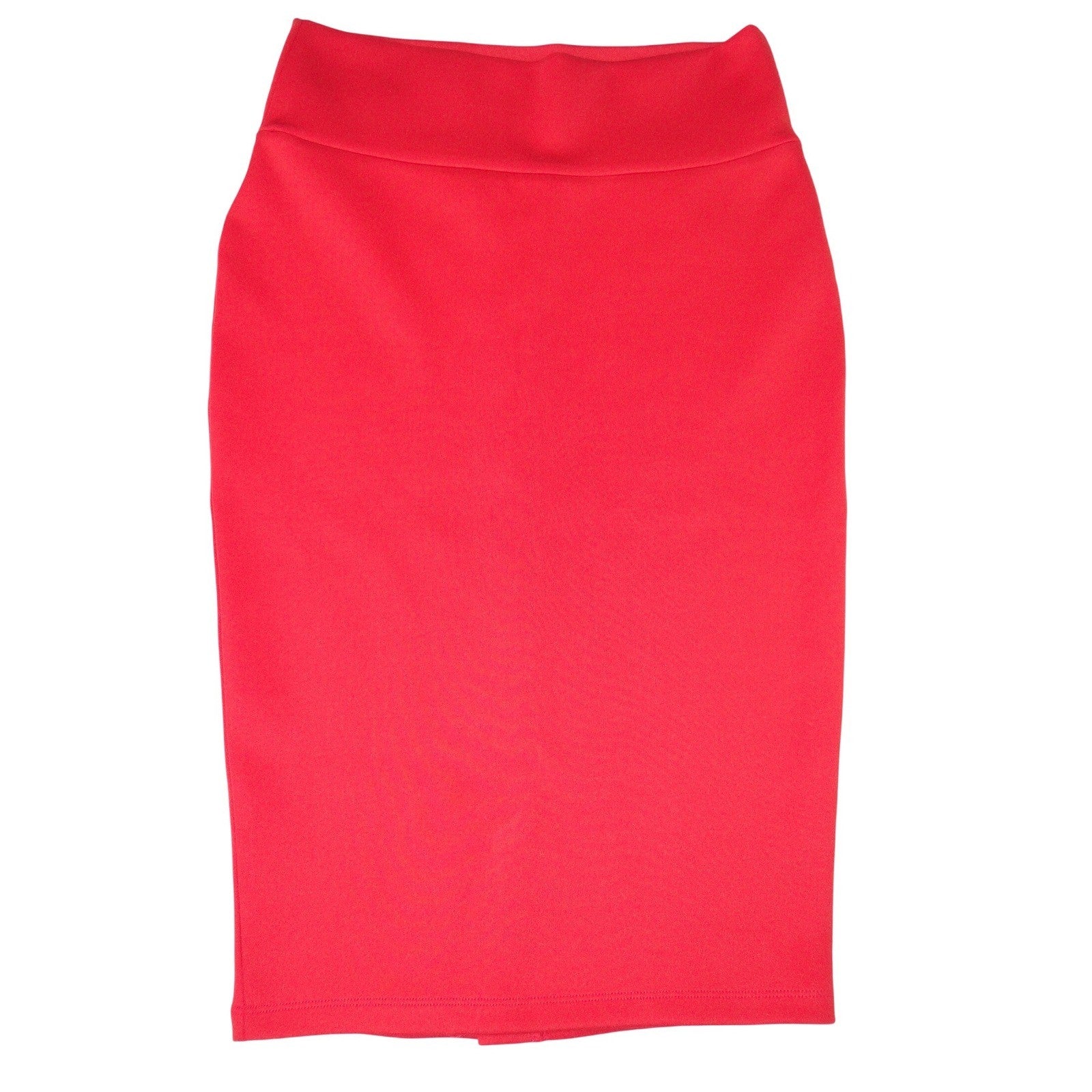 Thalia Sodi Womens Red Stretch Knit Pencil Midi Skirt Size Small High Waist Slit