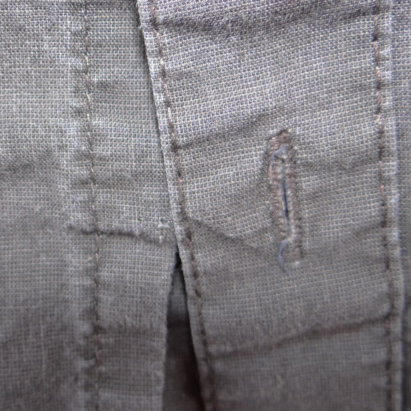 J.Ferrar Mens Charcoal Gray Brown Roll Tab Long Sleeve Button Down Shirt