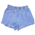ToxiK3 Womens Blue Chambray Drawstring Shorts High Rise Elastic Waist Size M