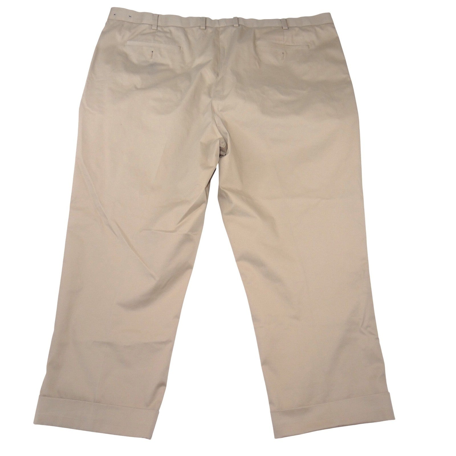 Brooks Brothers Khaki Chino Pants Mens 44x26 Stretch Waistband Cuffed Trousers