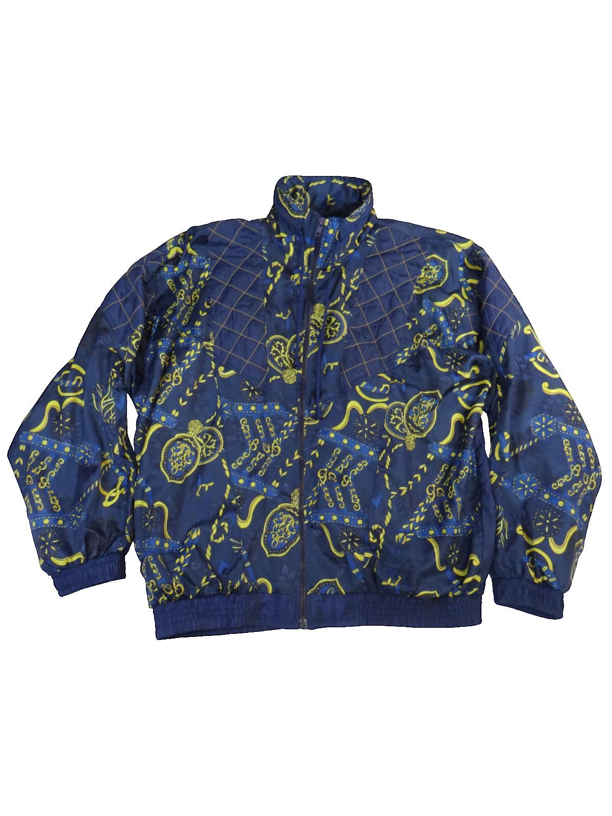 VINTAGE NWT Lauren Brooke Quilted Patterned Blue Jacket