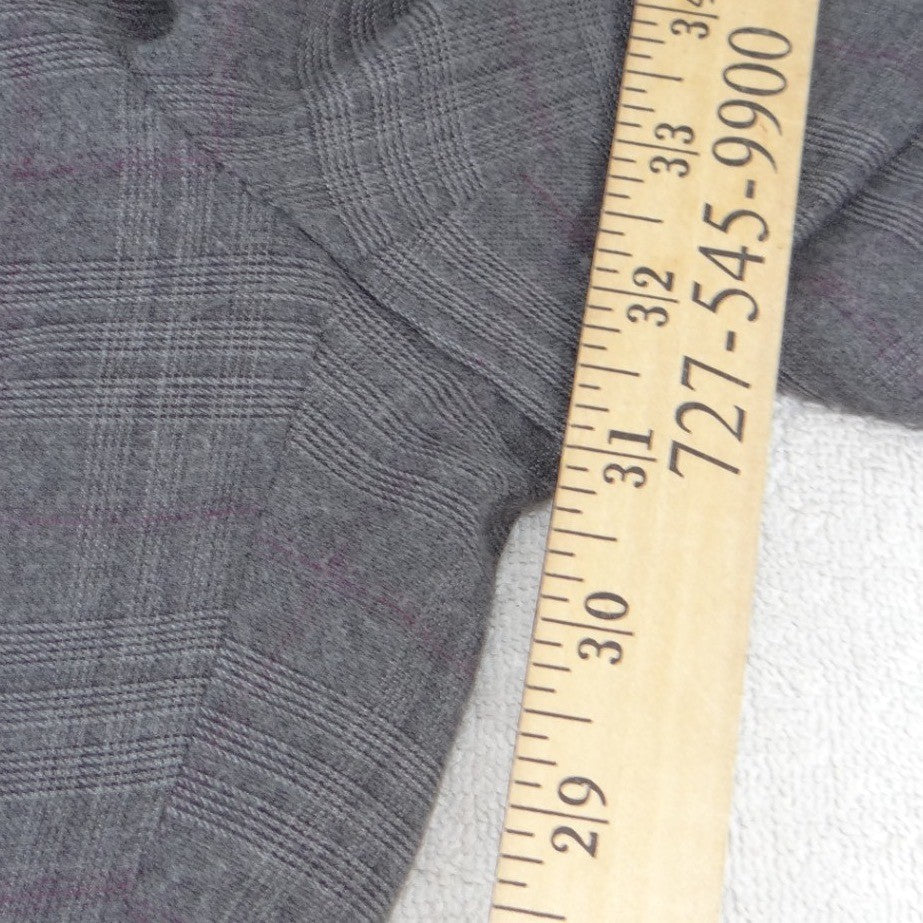 Alfani Womens Gray Purple Glen Plaid Wide Leg Wool Blend Dress Pants Size 10
