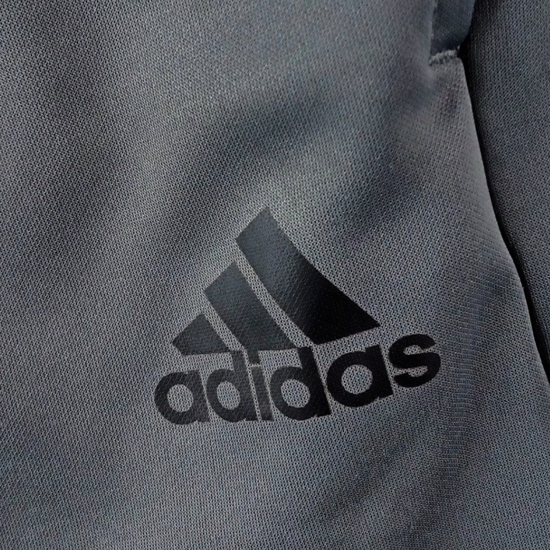 Adidas Mens Athletic Jogger Pants Gray Elastic Waist 3 Stripe Logo