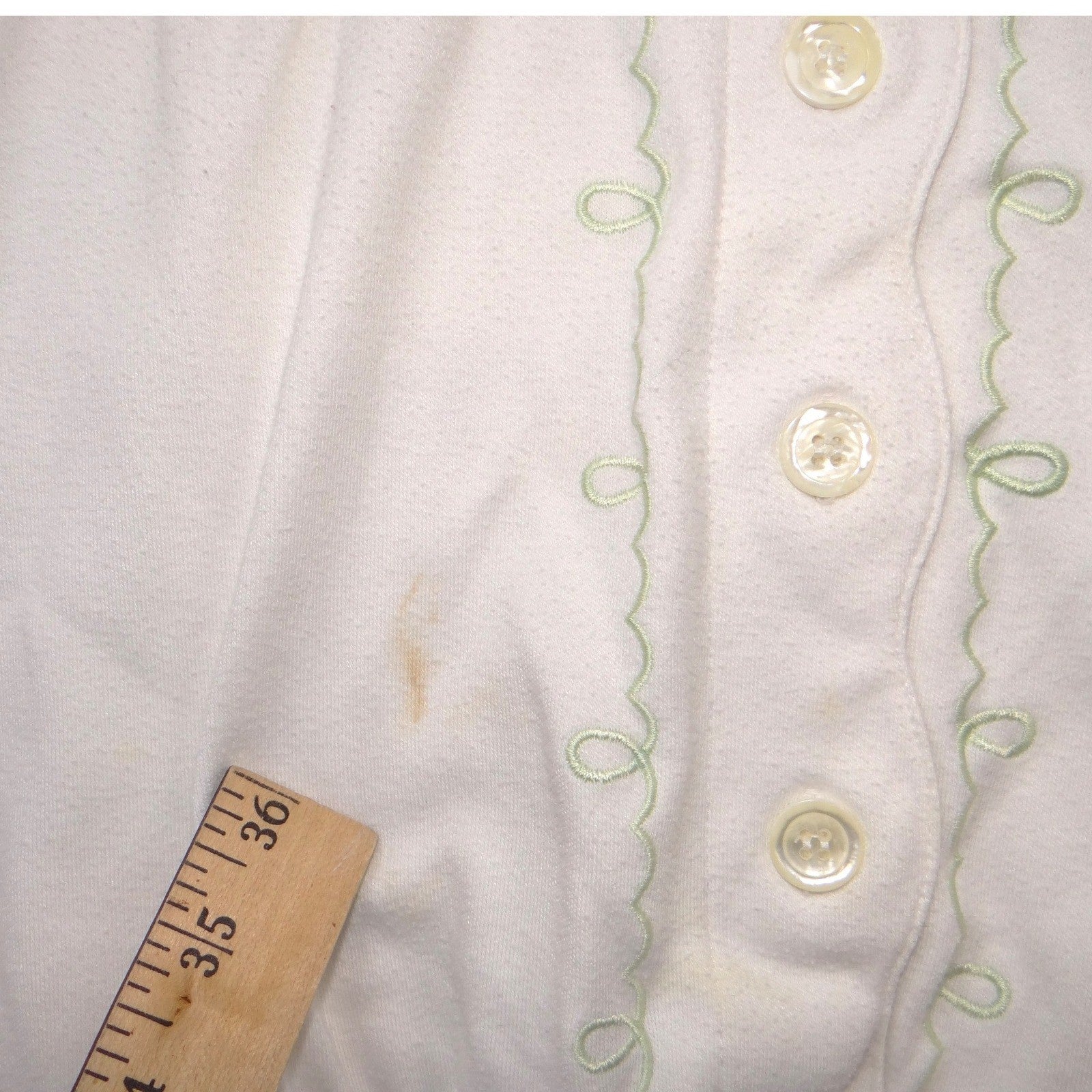 VTG Alfred Dunner Women White Floral Embroidered Button Front Short Sleeve Top L