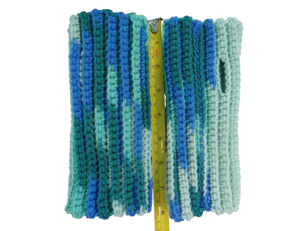 Handmade Crochet Hand Warmer in Blue and Green Tones Lot 2