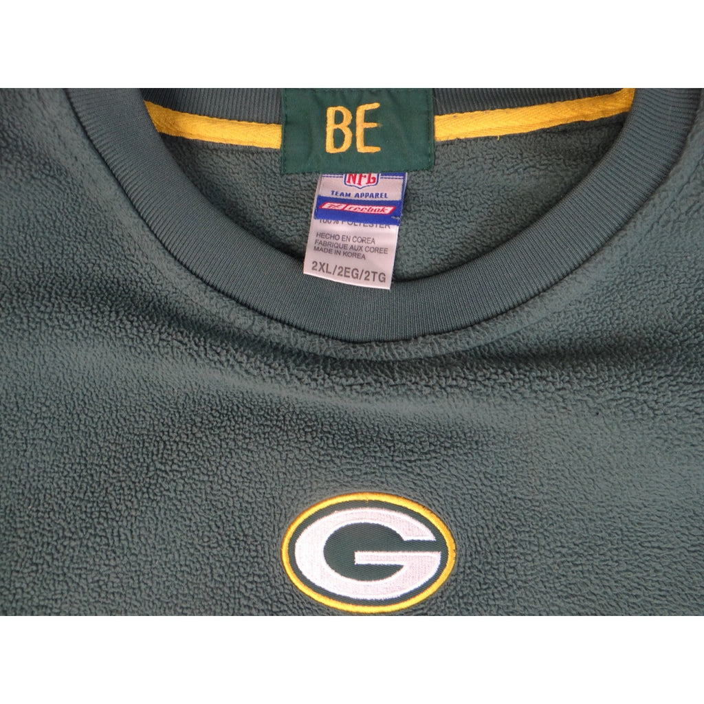Green Bay Packers Fleece Sweatshirt Men's XXL NFL Reebok Green Yellow
