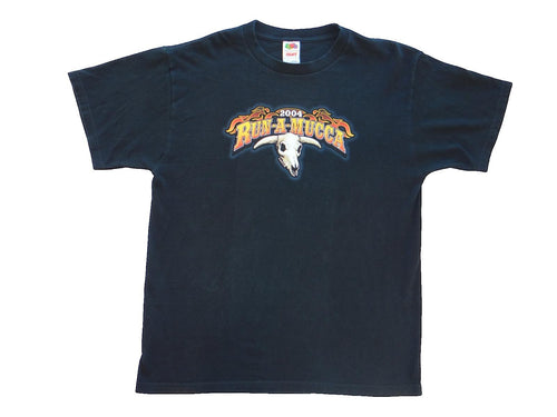 2004 Run-A-Mucca Motorcycle Run Black Graphic T-Shirt