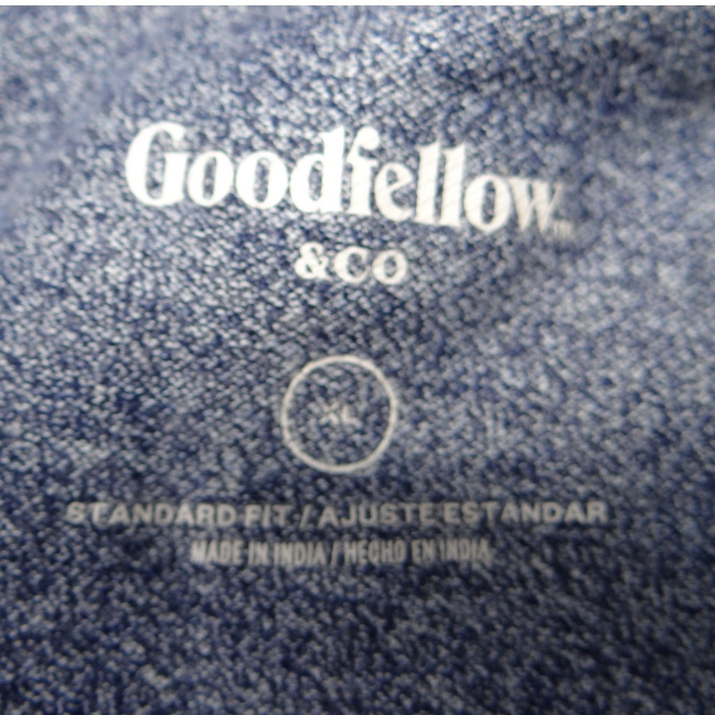 Goodfellow & Co Mens Standard Fit Heathered Stripe Polo Shirt Blue XL