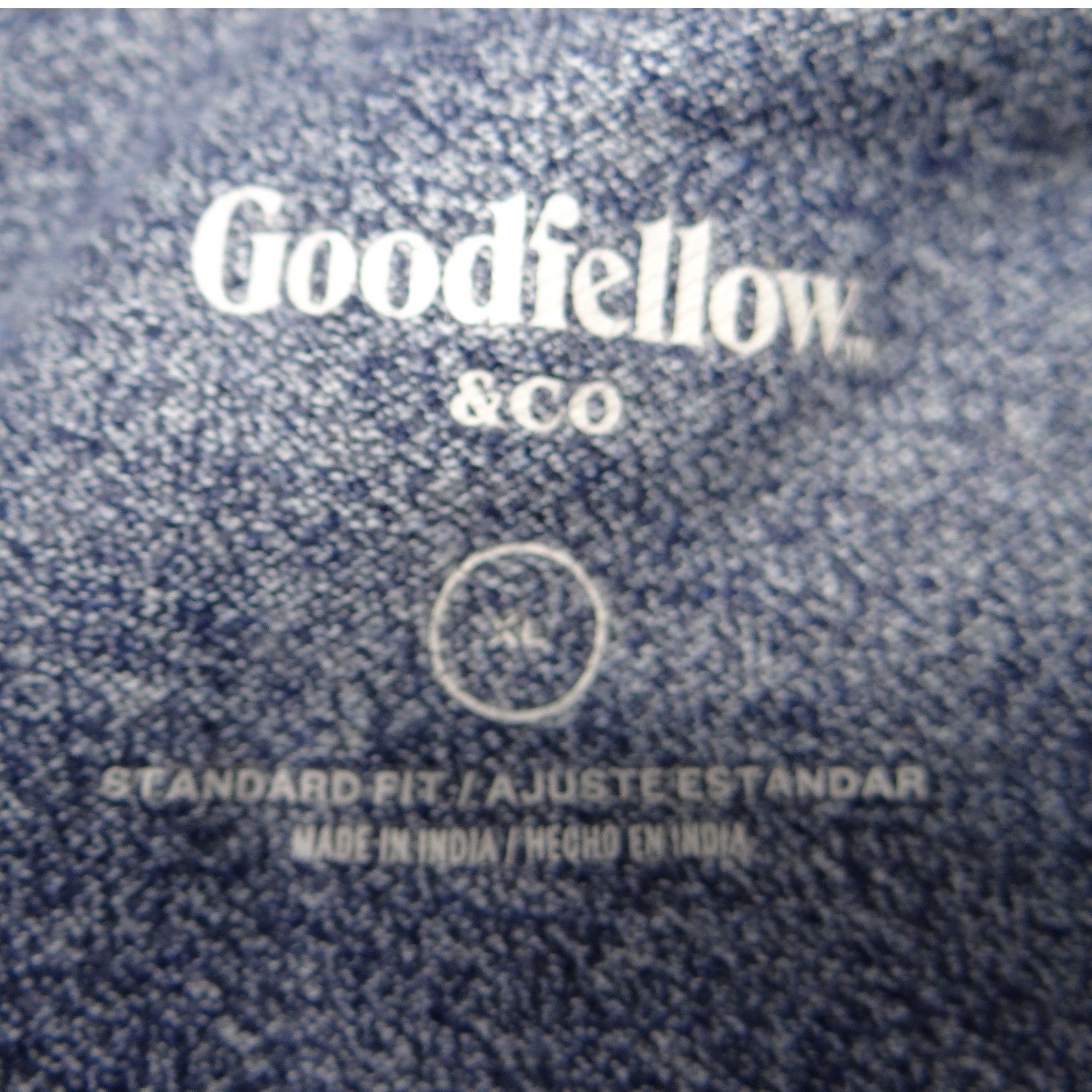 Goodfellow & Co Mens Standard Fit Heathered Stripe Polo Shirt Blue XL