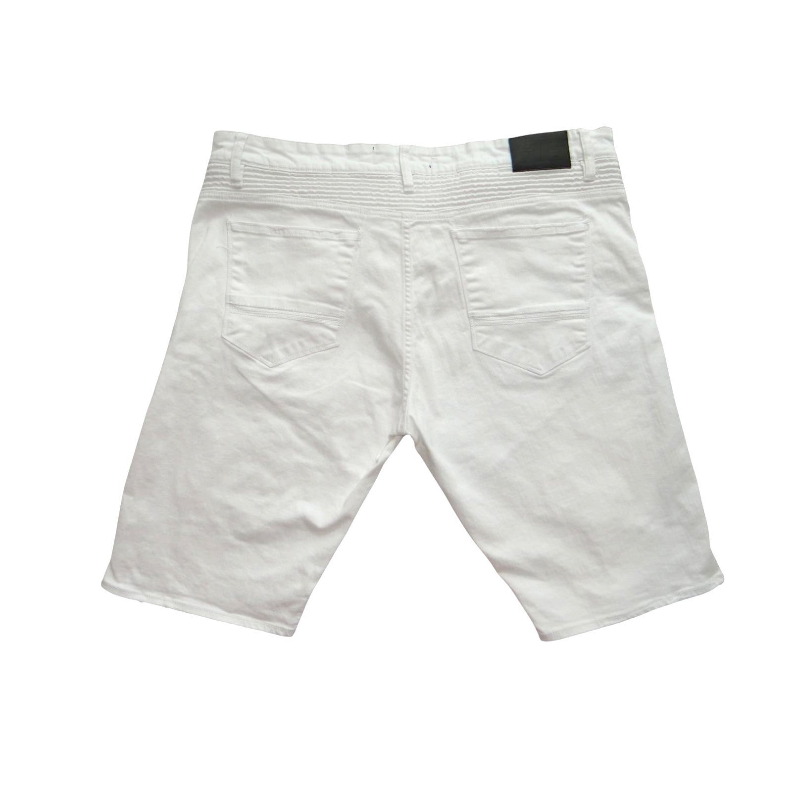 Men's White Distressed Denim Shorts