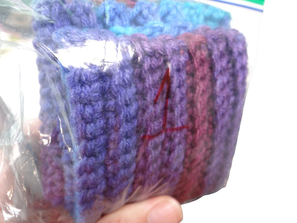 Handmade Crocheted Hand Warmers in Blue and Purple Lot 1