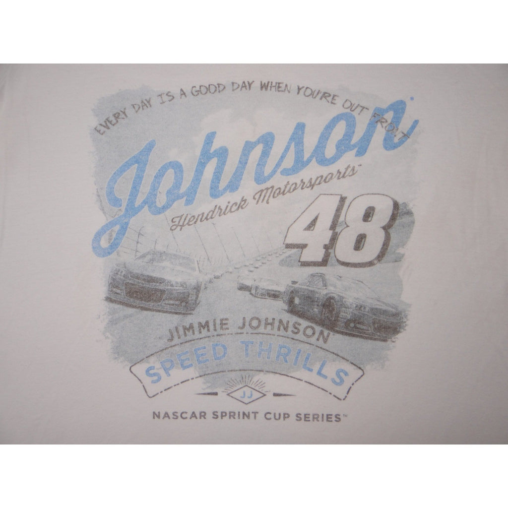 NASCAR Fanatics Johnson 48 Hendrick Motorsports White V Neck T Shirt Women's L