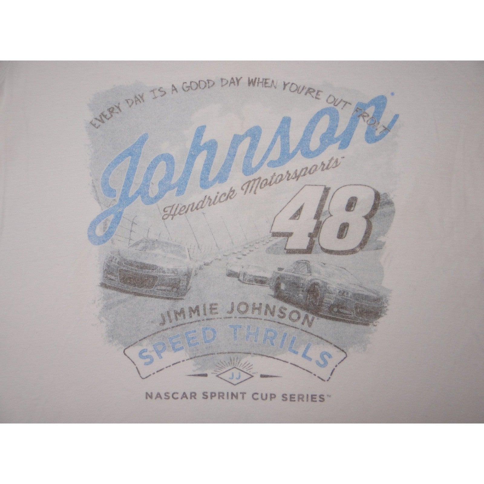 NASCAR Fanatics Johnson 48 Hendrick Motorsports White V Neck T Shirt Women's L