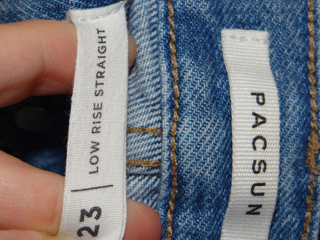 Pacsun Low Rise Straight Leg Jeans with Butterfly Print - Girls - Size 23