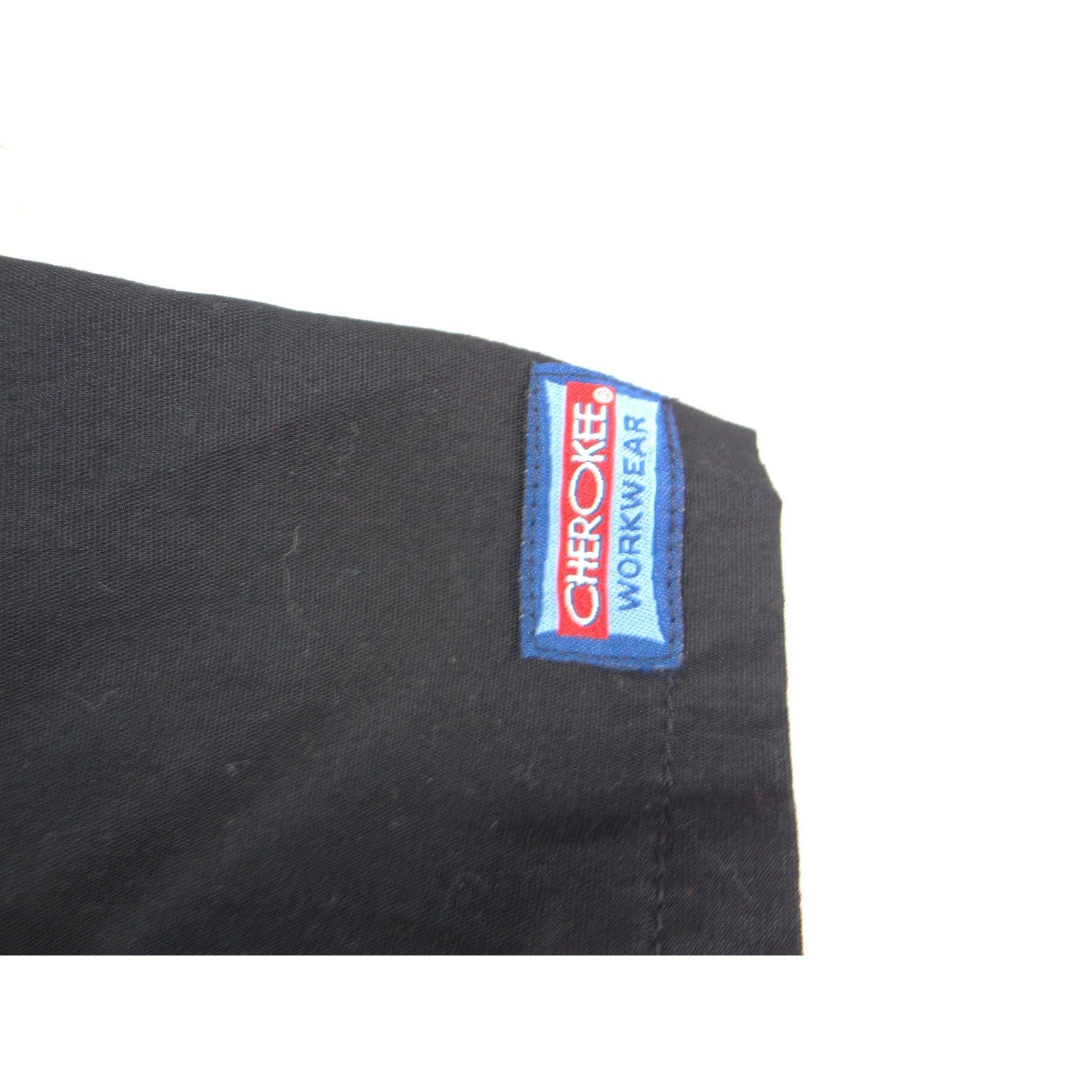 Cherokee Workwear Black Scrub Top Womens Large Notched V-Neck Cinched Back 2223