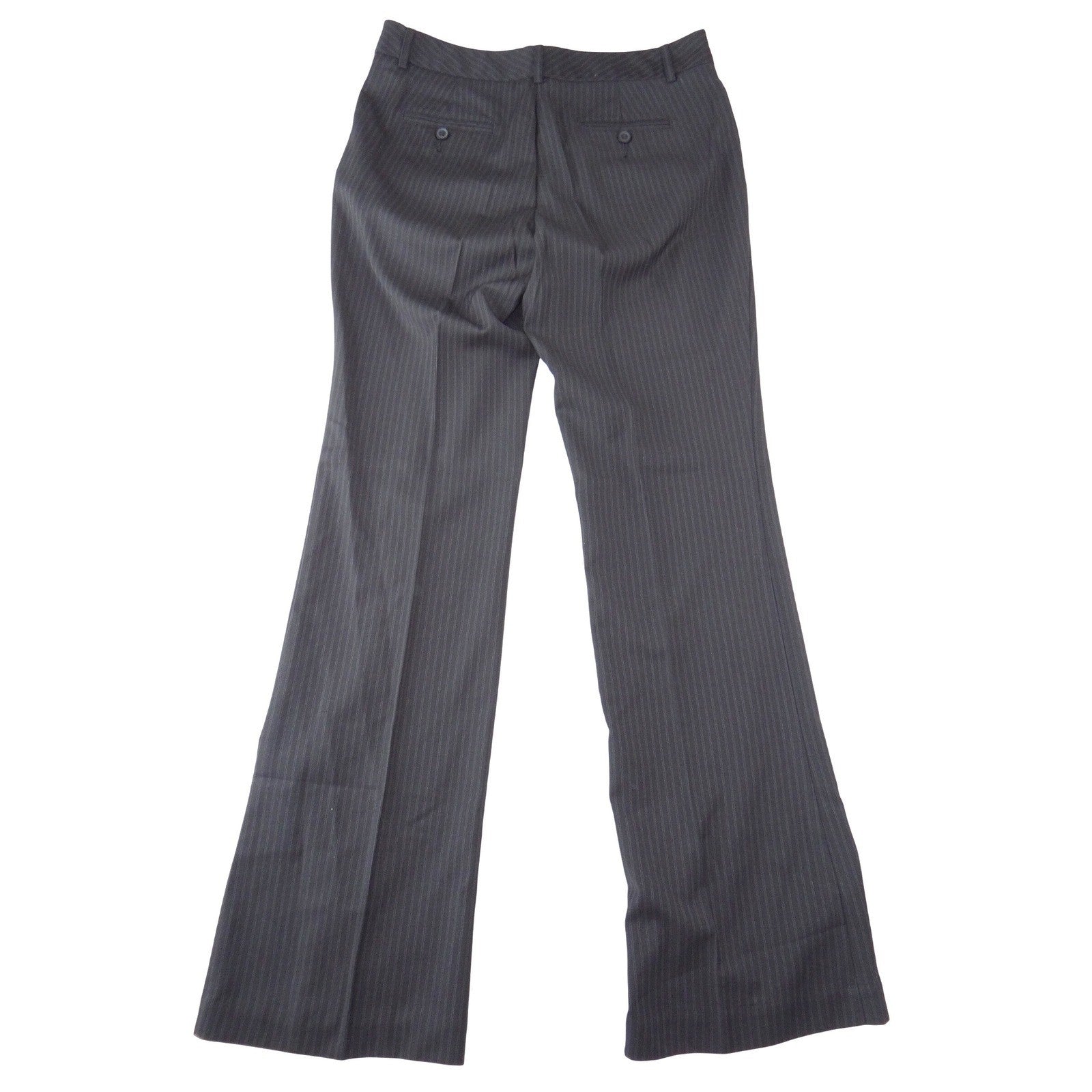 Worthington Modern Fit Pinstripe Wide Leg Work Dress Pants Black Grey Women Sz 6