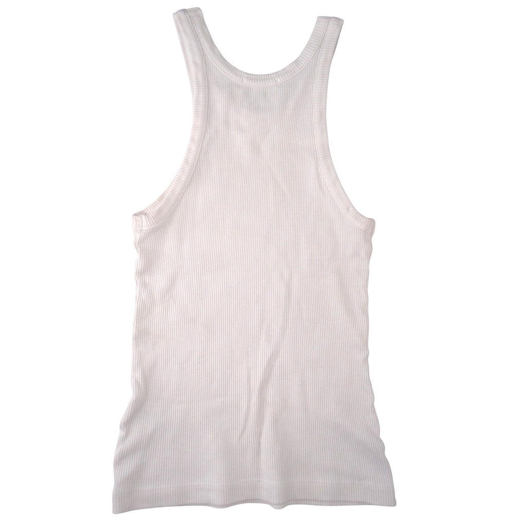 AGOLDE Ribbed Tank Top Ivory Off-White Racerback Scoop Neck Small