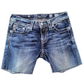 Miss Me Girls Size 16 Bermuda Cut-Off Denim Shorts Dark Wash Embroidered