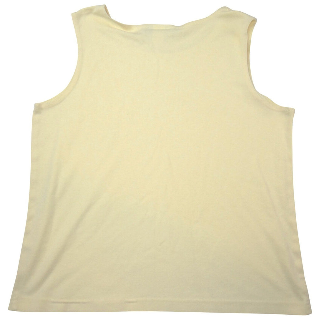 Michael Kathy Mims Cole Womens Sleeveless Knit Tank Top Pale Yellow Scoop Neck