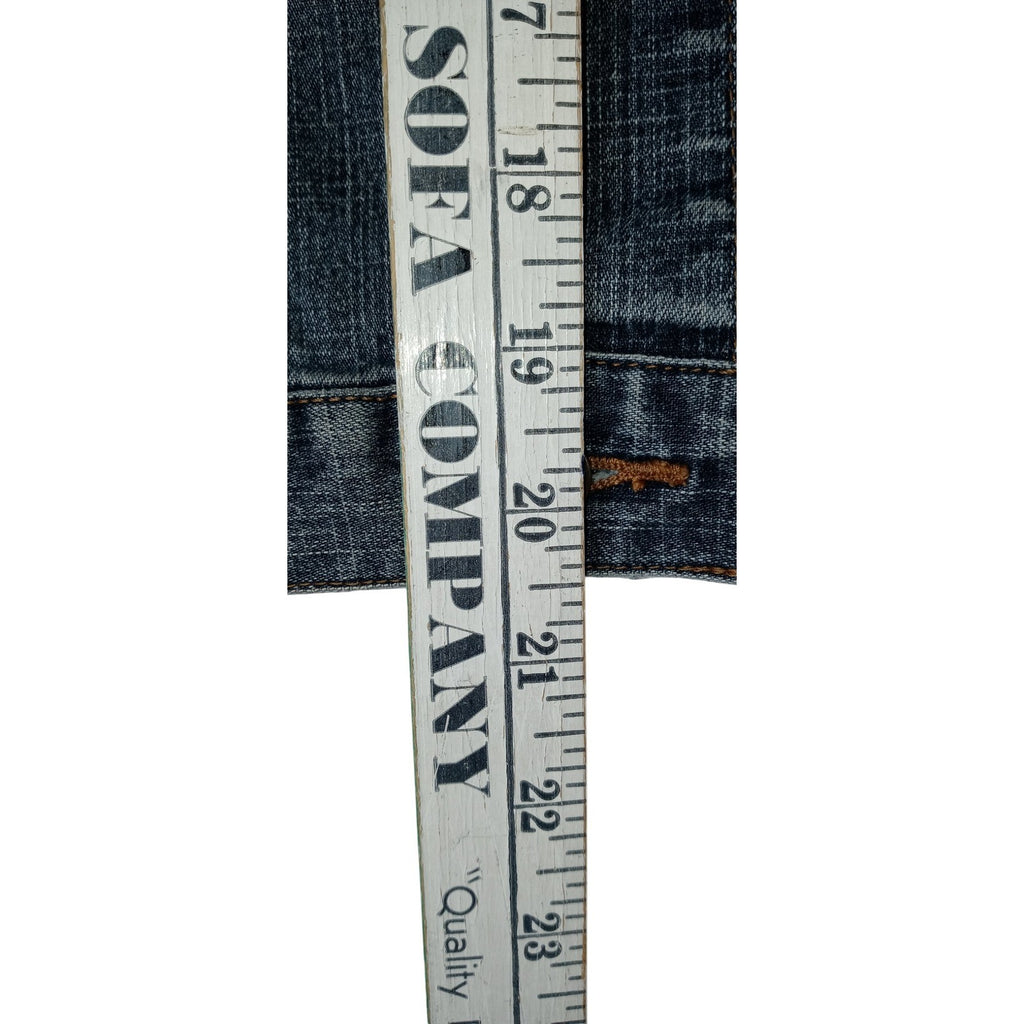 Lee Women's Denim Vest Distressed Raw Hem Blue Size L