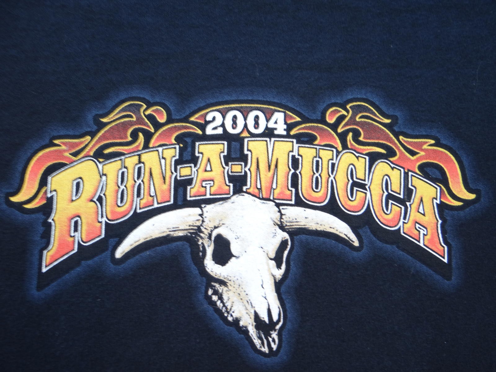 2004 Run-A-Mucca Motorcycle Run Black Graphic T-Shirt