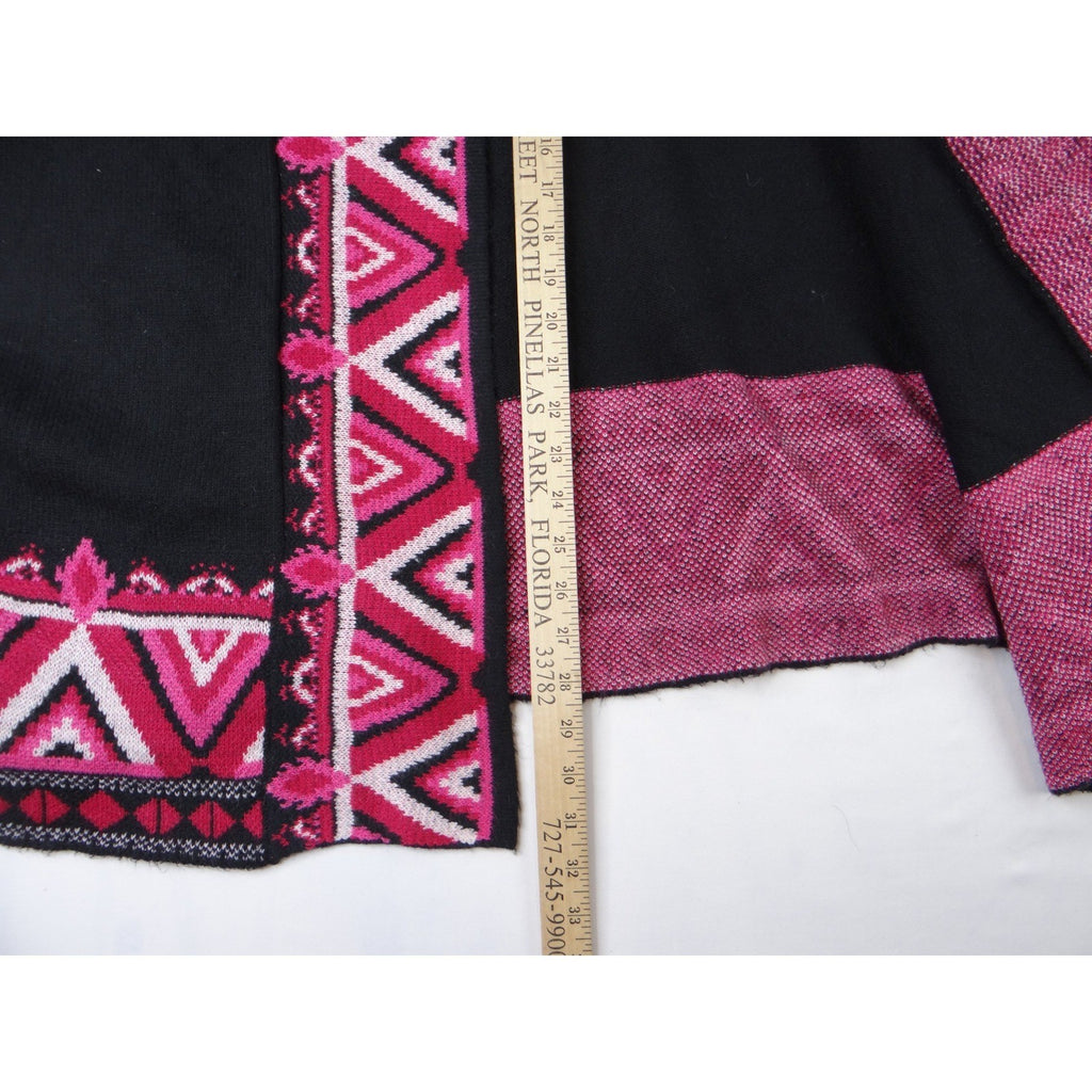 The Pioneer Woman Black Geometric Aztec Open Front Cardigan Sweater S M