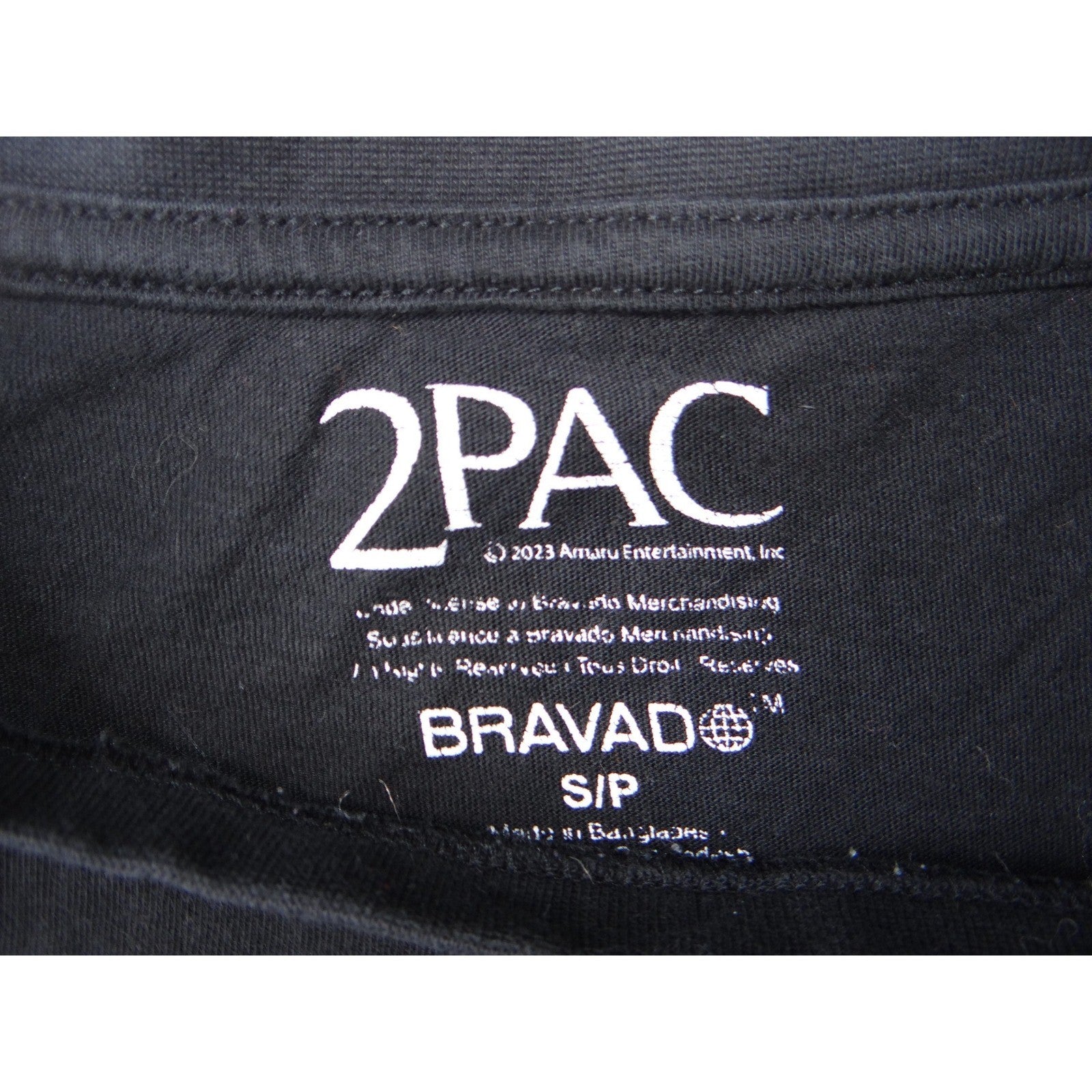 2Pac Keep Ya Head Up Graphic T Shirt Black Short Sleeve Size S Bravado