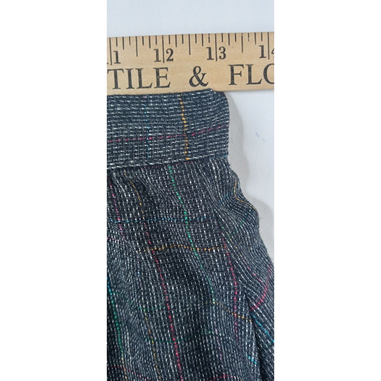 VTG Womens Plaid Tweed Maxi Skirt Dark Multi Color Classic Tailored Knee Length