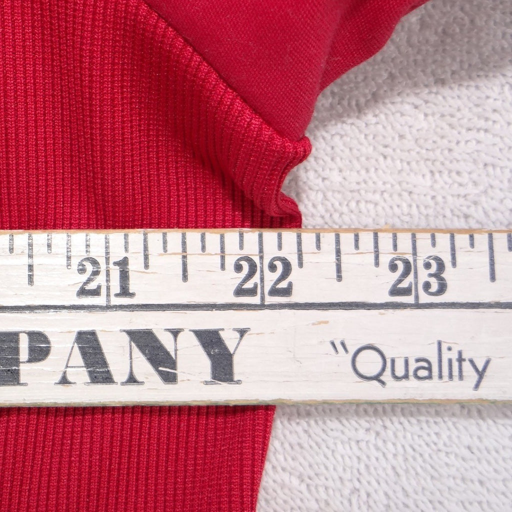 Cherokee Workwear Professionals Red Mock Wrap Scrub Top V-Neck Stretch Large