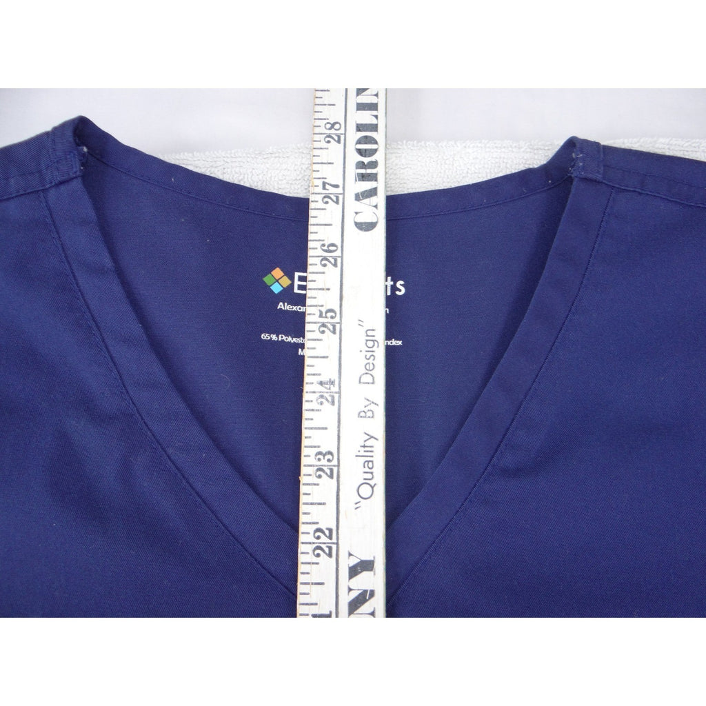 Elements Easy Stretch Navy Blue Scrub Set V-Neck Top Jogger Pants Med/Lg BU287