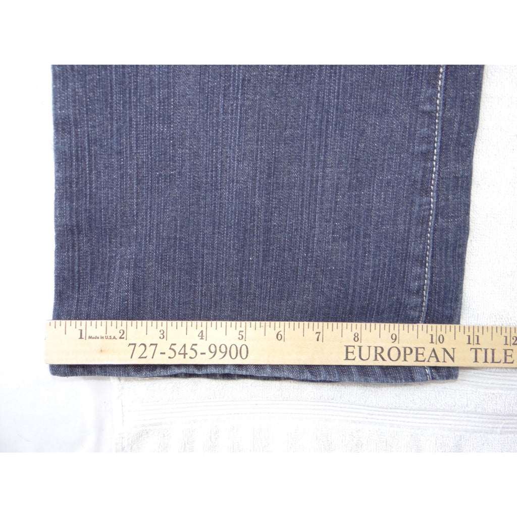 Cache Womens Dark Wash Wide Leg Jeans Blue Gold Braided Pocket Size 8