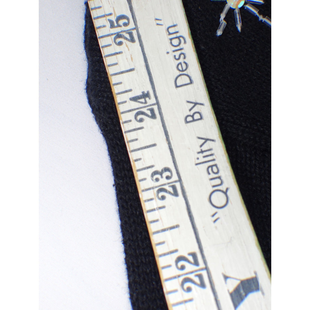 Vintage Heirloom Collectibles Sweater Cardigan Snowflake Beaded Sequin Black M