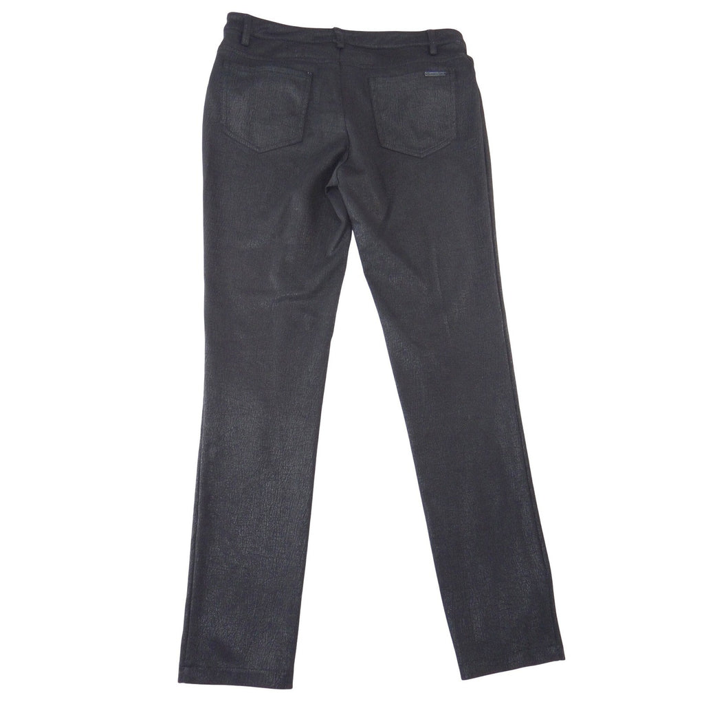 Michael Kors Womens Black Textured Skinny Pants Mid Rise Slim Trousers Size 6