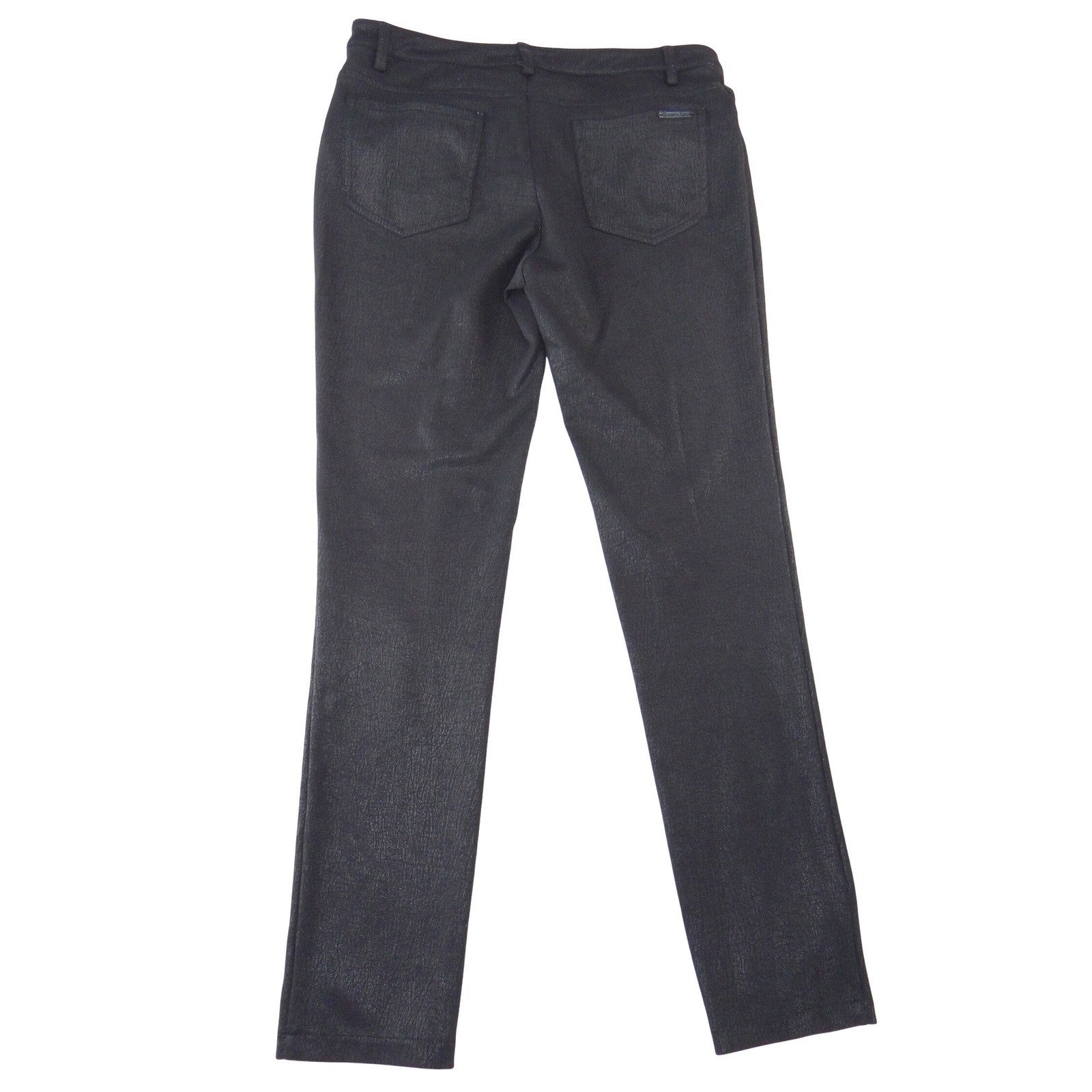 Michael Kors Womens Black Textured Skinny Pants Mid Rise Slim Trousers Size 6