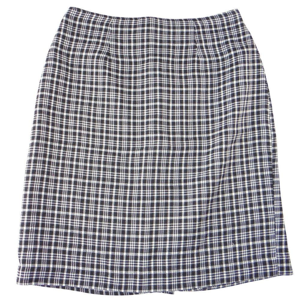 Christy Girl Dori Adler Vintage Black White Plaid Pencil Skirt High Waist