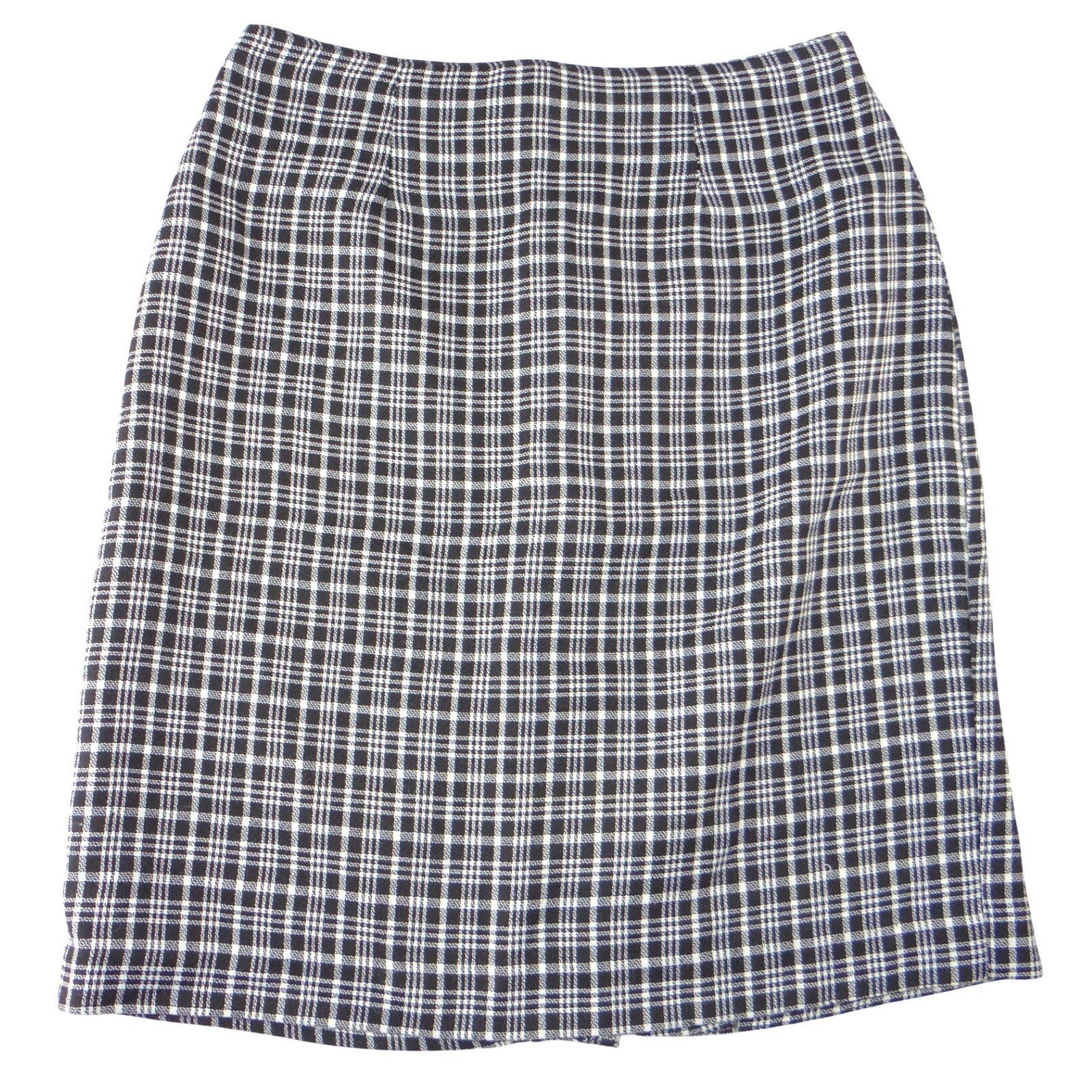 Christy Girl Dori Adler Vintage Black White Plaid Pencil Skirt High Waist
