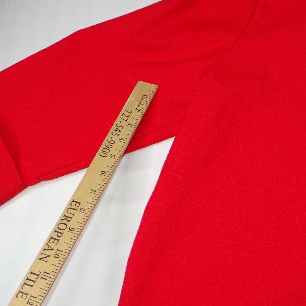 ALICE STUART Red Textured Blazer Jacket Button Front Women's Large