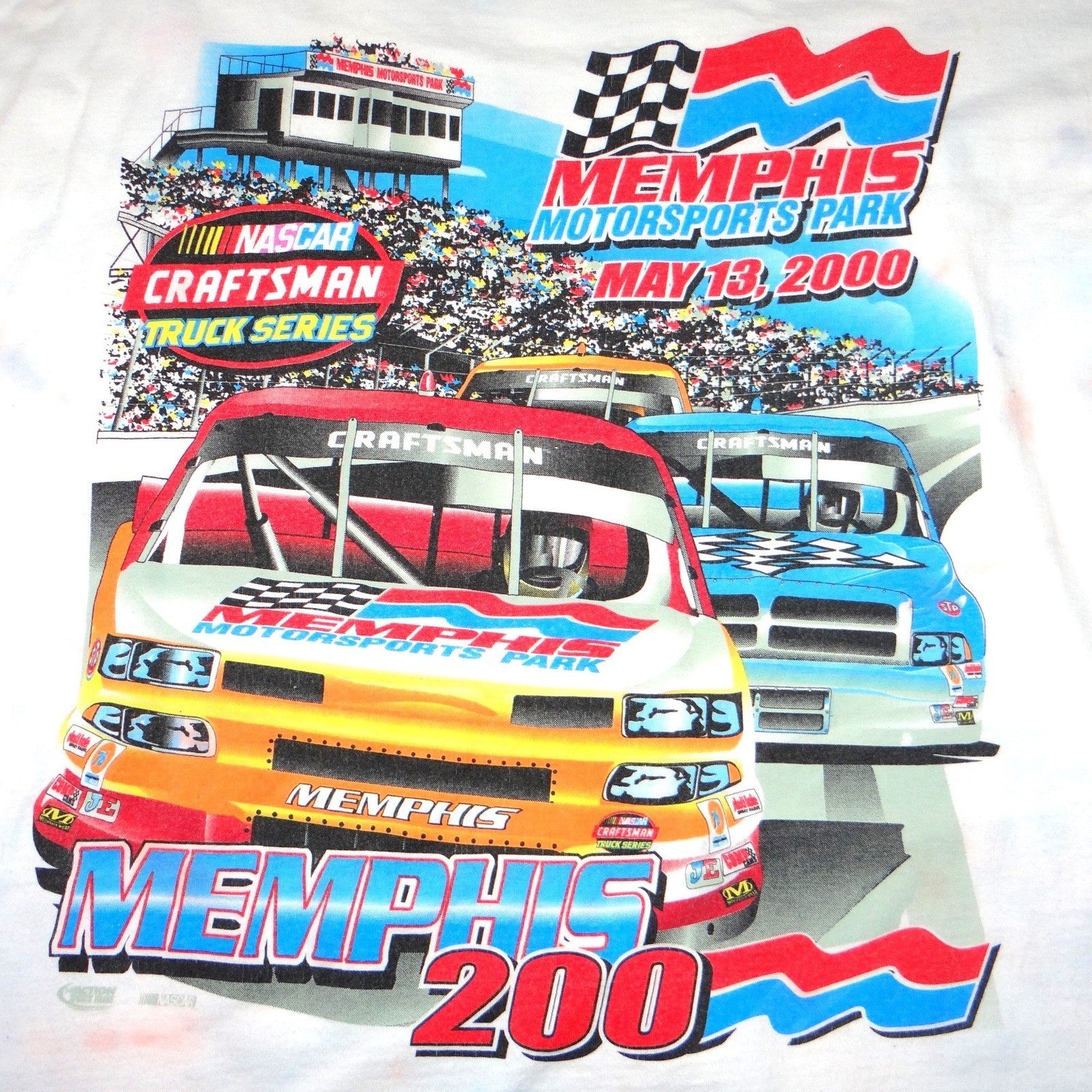 Rare VTG NASCAR Red White Blue Tie-Dye 2000 Craftsman Truck Series T-Shirt XL